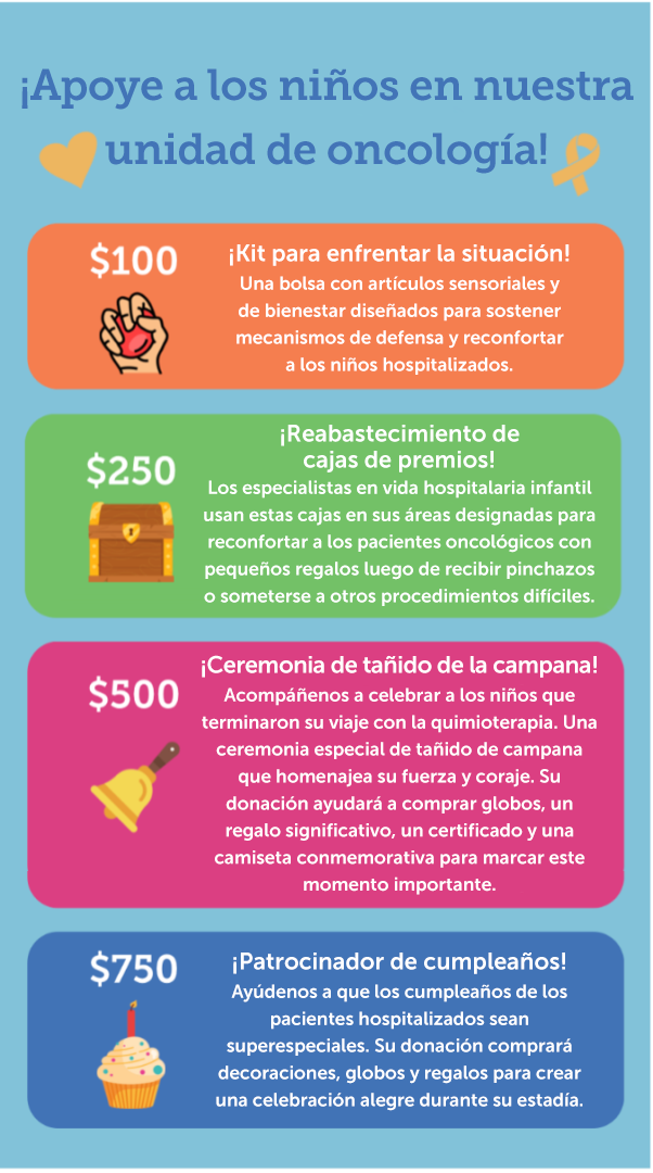 Apoye a los niños en nuestra Unidad de Oncología