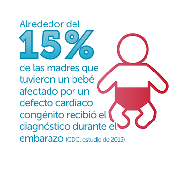 Alrededor del 15% de las madres cuyos bebés se ven afectados por un defecto cardíaco congénito recibieron el diagnóstico durante el embarazo